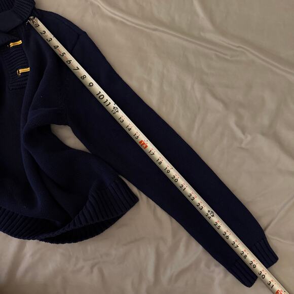 Ralph Lauren Jeans Navy/Gold Buttons Sweater- XL - Picture 7 of 7
